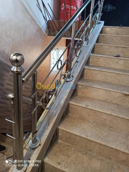 Fabrication de rampe d'escalier Inox 