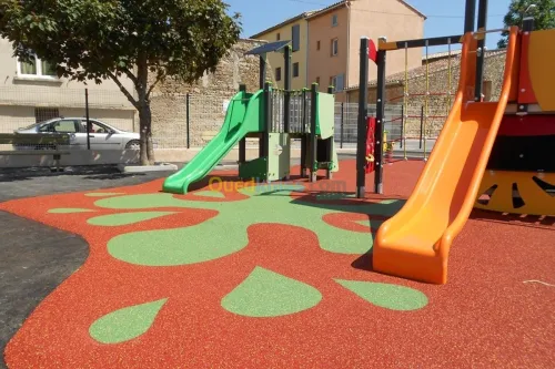 sol coulé en caoutchouc (amortissant)