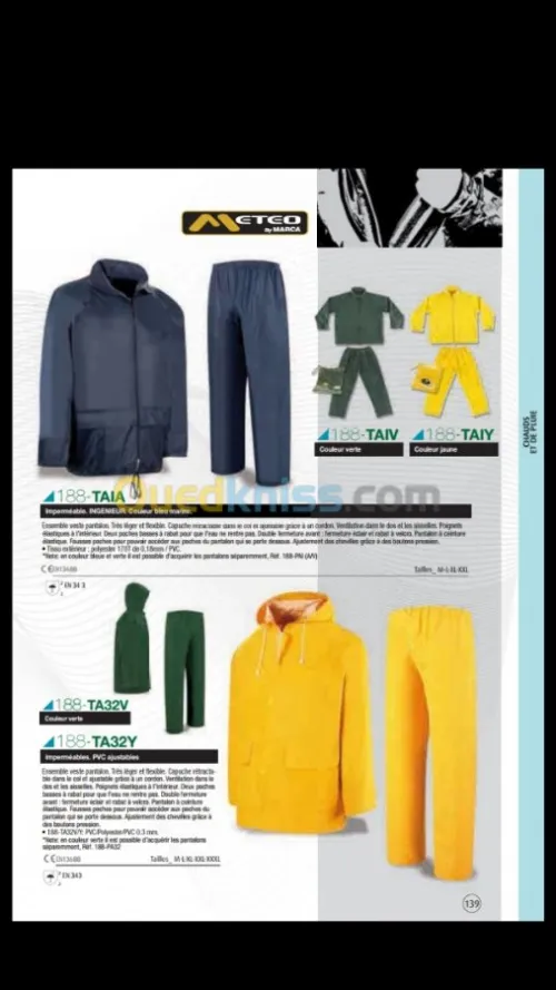 Impermiable seri de pluie kway monteau