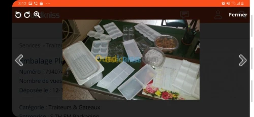 THERMOFORMAGE BARQUETTES