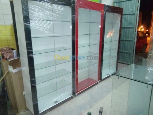 Comptoir armoire vitrine an verre