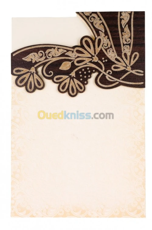 Carte d'invitation mariage Bois 120351