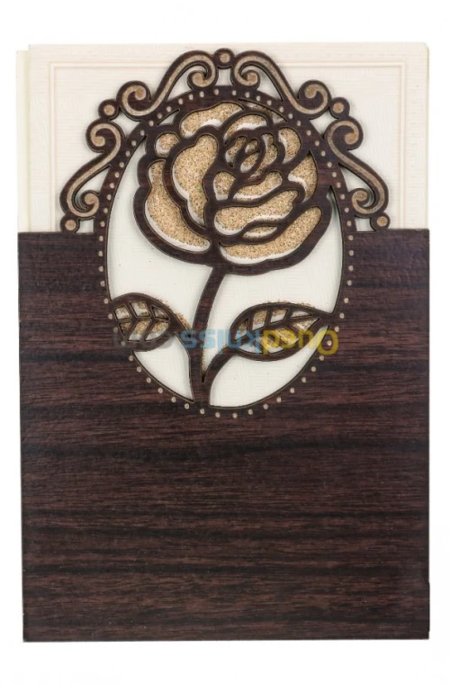Carte d'invitation mariage Bois 120363
