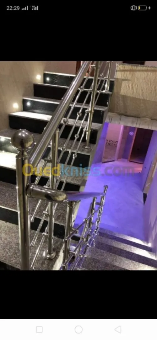 Rampe d'escalier en inox et Gard corps