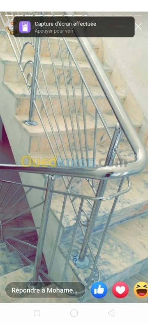 Rampe d'escalier en inox et Gard corps