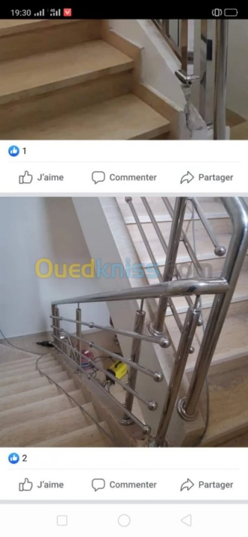 Rampe d'escalier en inox et Gard corps