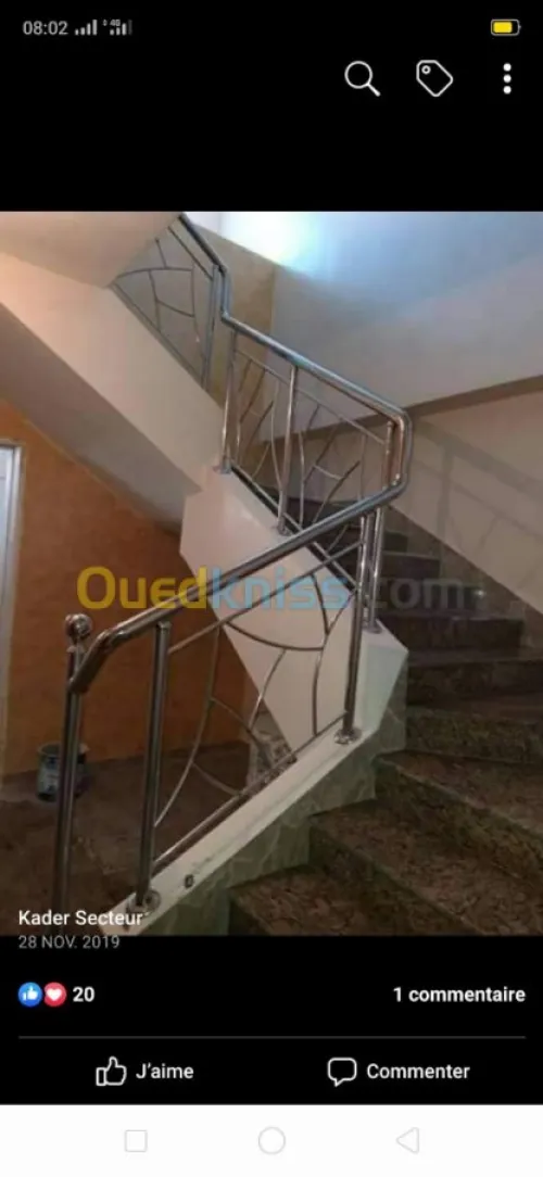 Rampe d'escalier en inox et Gard corps