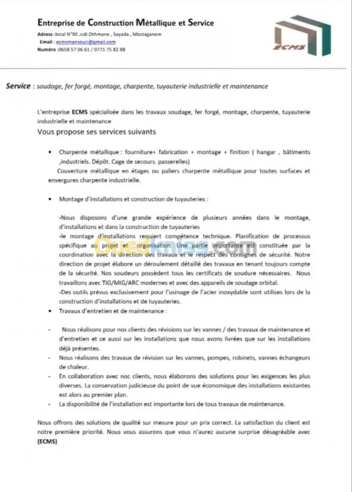 construction métallique et service 
