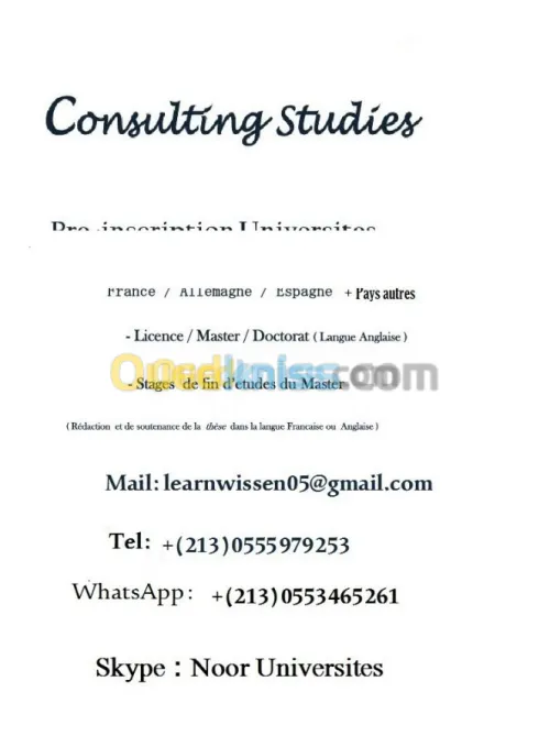  Consulting Studies Pre-inscription Un