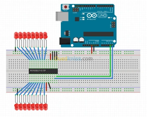 Module extension E/S 16 bits MCP23017 arduino