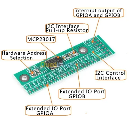 Module extension E/S 16 bits MCP23017 arduino