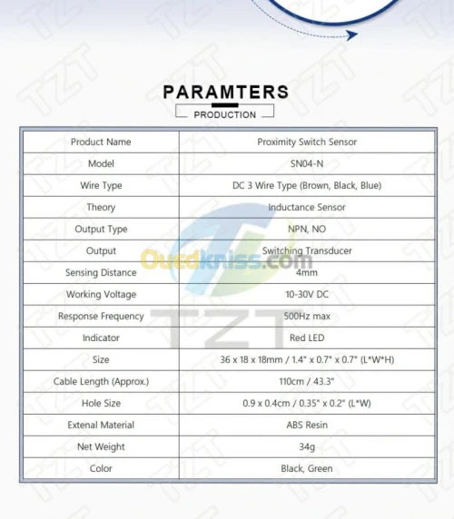 CAPTEUR PROXIMITÉ INDUCTIF DC10–30 V arduino