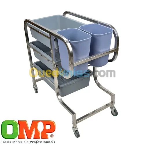 CHARIOT DE DEBARASSAGE 5 BACS 