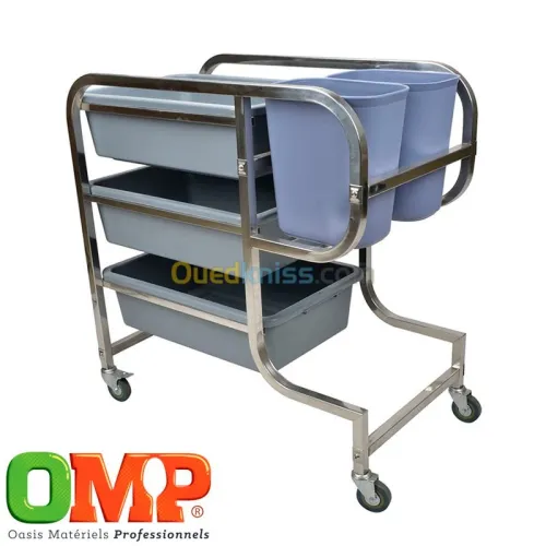 CHARIOT DE DEBARASSAGE 5 BACS 