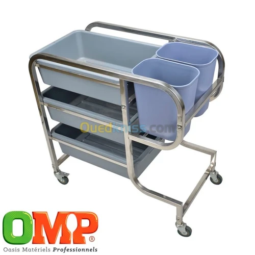 CHARIOT DE DEBARASSAGE 5 BACS 