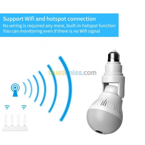 lampe caméra   Wi-Fi/4G  360° 