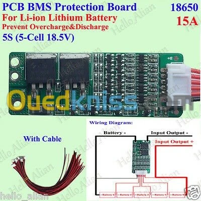 chargeur BMS batterie 5S 15A 100A