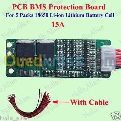 chargeur BMS 5S 15A 100A pour Batterie Lithium 18650 vélo trottinette électrique ARDUINO