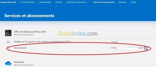 Clés Microsoft Office Bind Account