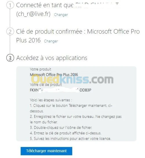 Clés Microsoft Office Bind Account