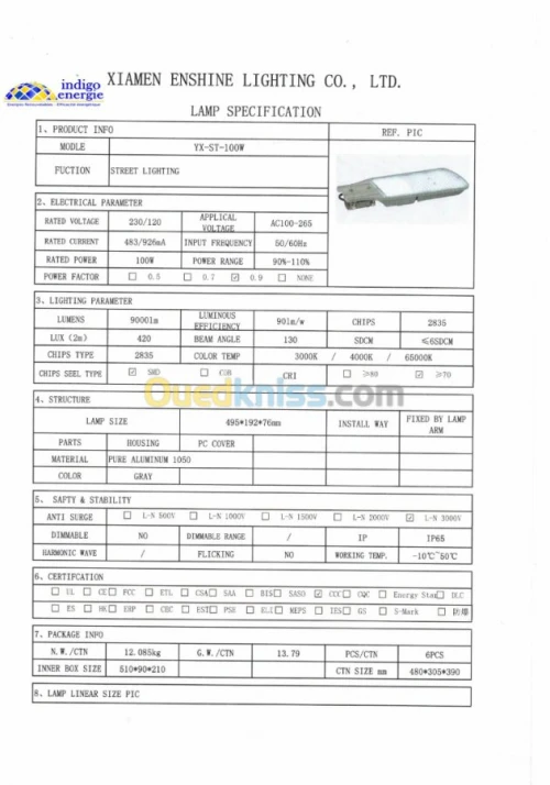 Luminaire SMD 100w 150w