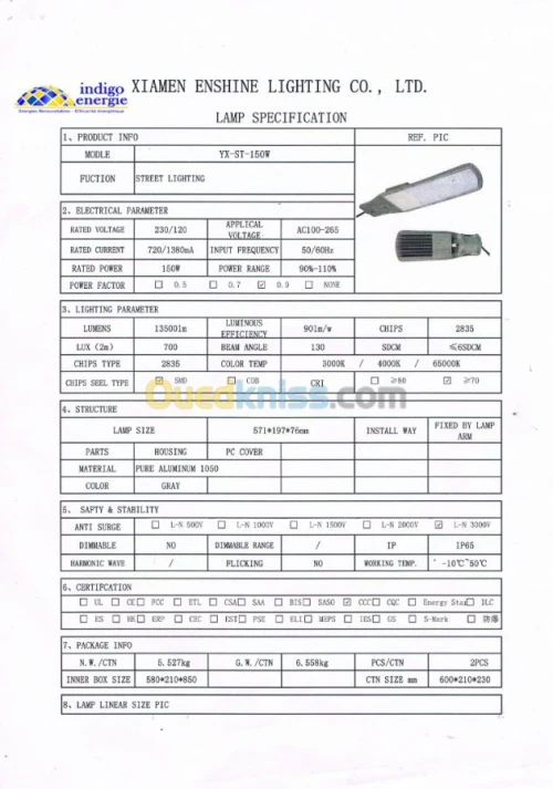 Luminaire SMD 100w 150w