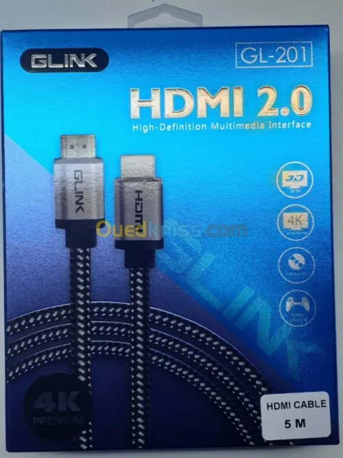 GLINK Cable HDMI 2.0 4K 60Hz UltraHD Premium 18Gbp