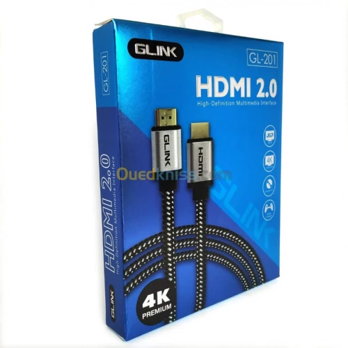 GLINK Cable HDMI 2.0 4K 60Hz UltraHD Premium 18Gbp