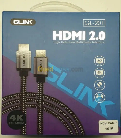 GLINK Cable HDMI 2.0 4K 60Hz UltraHD Premium 18Gbp