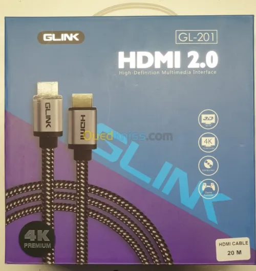 GLINK Cable HDMI 2.0 4K 60Hz UltraHD Premium 18Gbp
