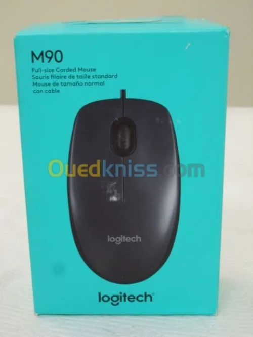LOGITECH M90 - SOURIS FILAIRE OPTIQUE USB, HAUTE PRÉCISION 1000 DPI, CONFORT AMBIDEXTRE, PLUG & PLAY