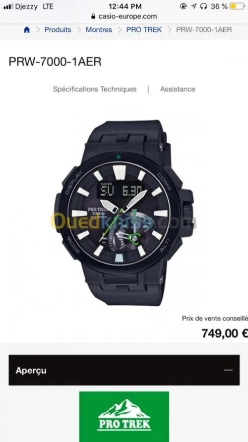 Casio protrek PRW-7000 saphir 