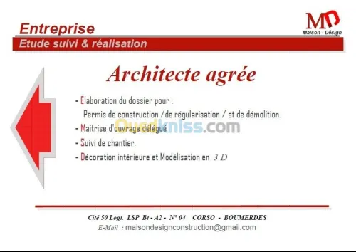 Entreprise Etude Suivi & de Décoration