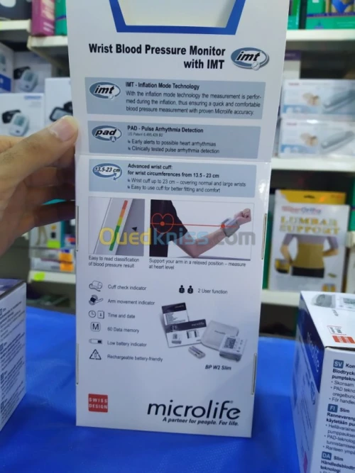 Microlife Tensiomètre-bracelet BP W2 S