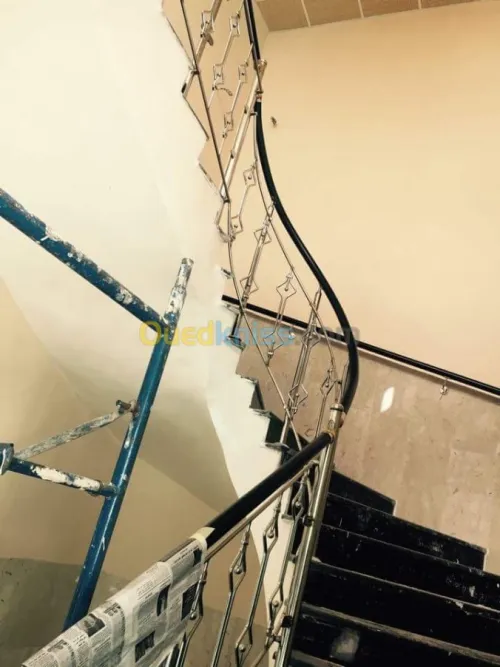 rampe d'escalier en acier inoxydable