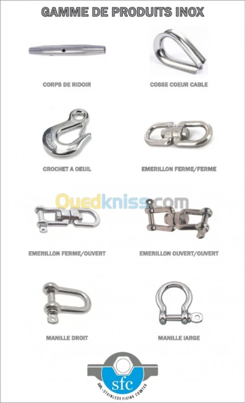 ACCESSOIRE D'ACCASTILLAGE EN INOX