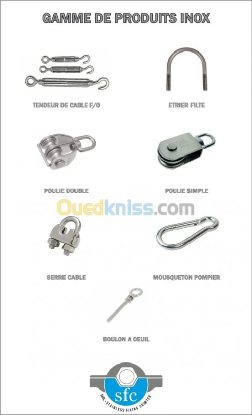 ACCESSOIRE D'ACCASTILLAGE EN INOX