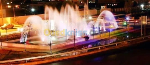 Fontaine, jet d'eau et mur d'eau