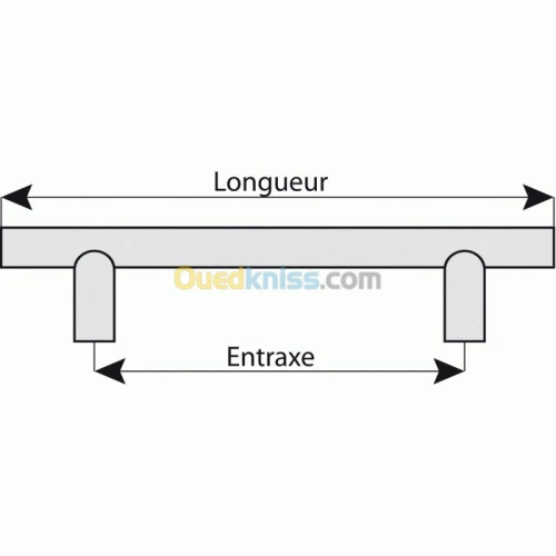 Poignée fil droite inox 304 Ø 12 mm