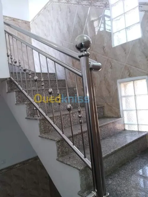 Rampe d'escalier inox et garde corps