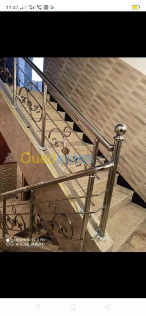 Rampe d'escalier inox et garde corps