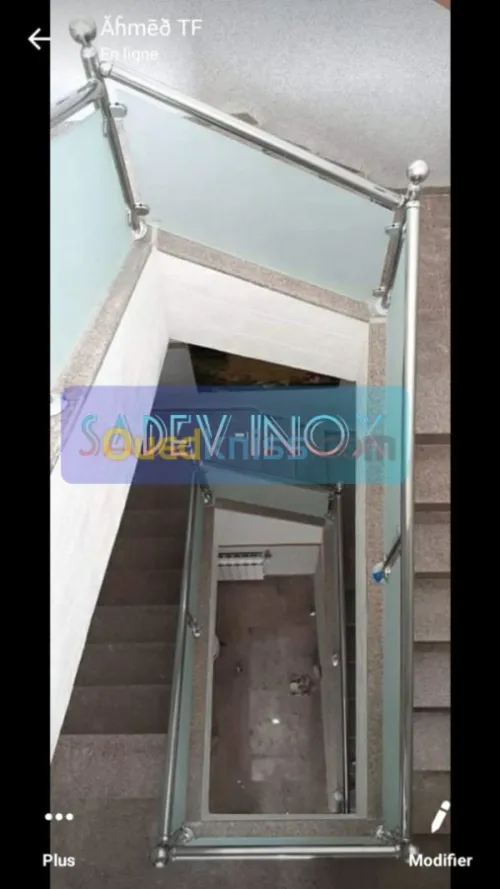 Rampe d'escalier en Inox 