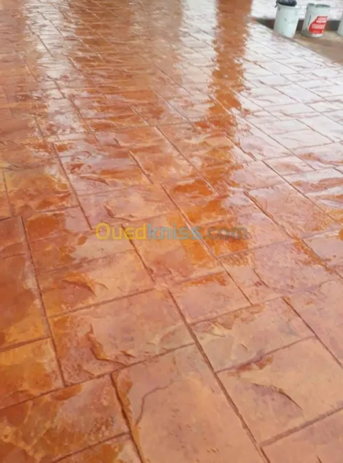 Travaux de béton imprimé pavé .....