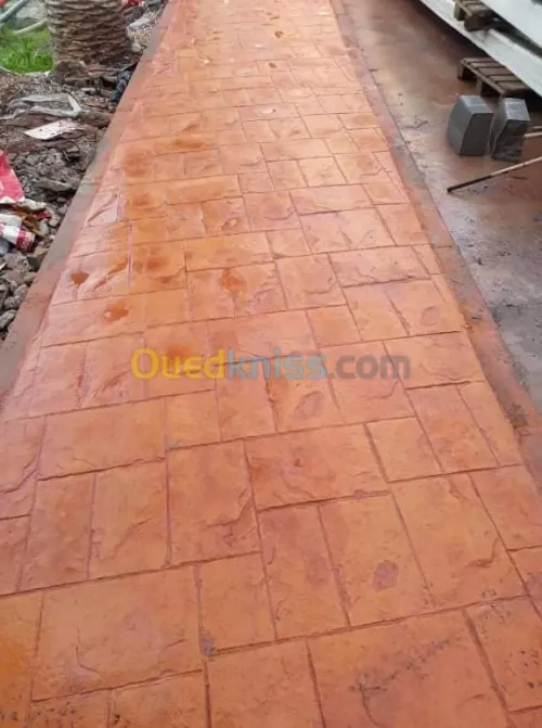 Travaux de béton imprimé pavé .....