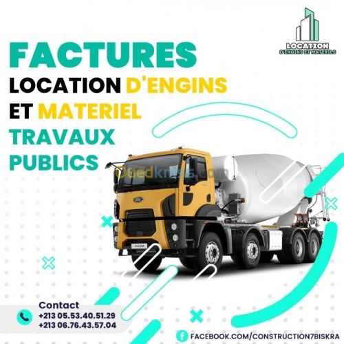 Factures Location D'engins et Materiel
