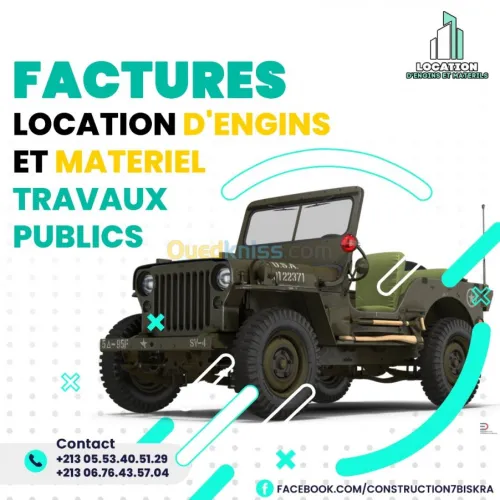 Factures Location D'engins et Materiel
