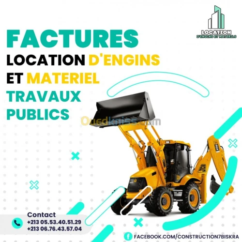 Factures Location D'engins et Materiel
