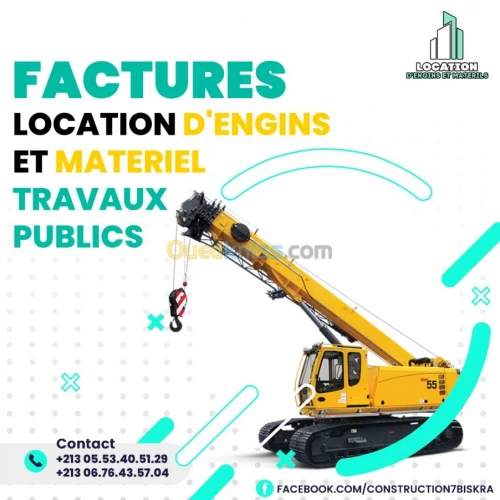 Factures Location D'engins et Materiel