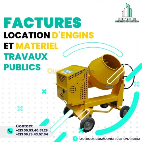 Factures Location D'engins et Materiel