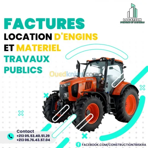 Factures Location D'engins et Materiel